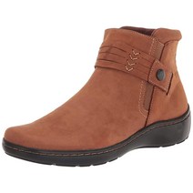 Clarks 여성용 Cora Rae 앵클 부츠 다크 탠 가죽 클락스