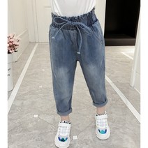 잼잼키즈 리본 청 팬츠 아동청바지 여아청바지