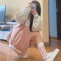 프린스타 여성용 야구 유니폼 오버사이즈 코트 재킷 및 느슨한 학생용 가을 겨울 패션 바머 스트리트웨어