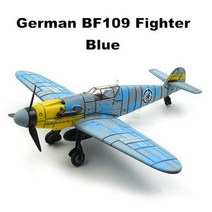 월드직구센터 모형 diy키트 전투기 블록 빌딩 모델 비행기 군사 모델 팔 독일, BF109 블루