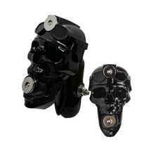 라이더스타 오토바이 충전거치대 배달대행거치대 핸드폰 자석충전 무선충전 퀵서비스 해골거치대, 알루미늄합금(숏암+백미러볼), 충전패드+C타입젠더