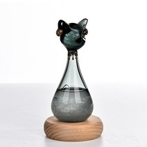 스톰글라스 이집트 고양이 폭풍 일기 예보 생일 발렌타인데이 크리에이티브 선물 남아 및 여아용, 2.Black