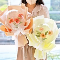 [무료레터링] 꽃풍선 미니 꽃다발 LED 벌룬플라워 여자친구 크리스마스 선물 부모님 결혼 기념일 졸업식 환갑 생일 생신 임신 출산 승진 퇴임 단체 프로포즈 명절 추천, 뽀삐 레드