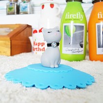 바이앨리 도도한 고양이 도도캣 실리콘 밀폐 머그 컵덮개 겸 컵뚜껑 (돌잔치 답례품) jan3600ea, 무엇이든몰 리본 초코핑크, 무엇이든몰 본상품선택