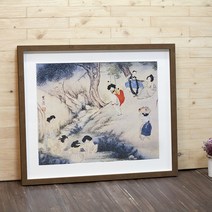 나봄갤러리 혜원 신윤복 단오풍정 액자, 4.내츄럴 브라운 액자