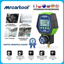 냉매 누설 탐지기 가스 누출 측정기 감지기 할로겐 MRCARTOOL 디지털 매니폴드 미터 에어컨 HVAC 진공 온도 테스터 L202
