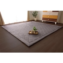 이케히코 러그 카펫 데님 니트 킬 트래그 아루바 2IT 회색 약 190 × 190cm 핫 카펫 대응 #9810817