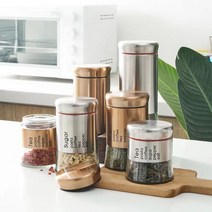CITSYSY 커피보관용기 원두 진공밀폐용기 무연 유리 400-850ml 3개, 850ml, 금색