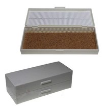 현미경 관찰용 슬라이드글라스 50개 보관 박스 케이스 꽂이 보관함 / 프레파라트 보관용기 실험교구 실험실 과학용품