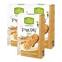 Le Moulin du Pivert 르 물랑 드 피베르 멀티그레인 잡곡 씨드 비스킷 쿠키 비건 팜유프리 190g 3팩