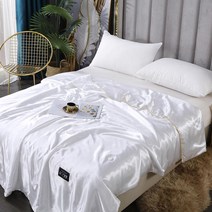 신혼부부 호텔 사계절 털안붙는 명품 비단 라지킹 킹사이즈 침구세트 신제품 실키 쿨링 실크 담요 1 개 얇