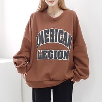 퀸비샵 아메리칸 엠보 맨투맨 (기모 ver.) // 아메리칸맨투맨 기모맨투맨 큰옷 겨울맨투맨 빅사이즈 오버사이즈 오버핏