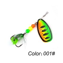 FTK-낚시 루어 스피너 미끼 8g 13g 19g 스푼 금속 베이스 하드 베이트 깃털 트레블 후크 Wobblers 파이크 태클 1 개, 001, 13.0g, 001