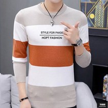 가바바 남성 가을 니트 짧지만 강한 스웨터 얇은 라운드 긴팔티 G55617