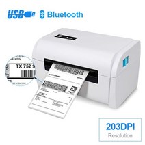 라벨프린터 페이지라벨기 데스크탑 배송 열 라벨 프린터 40110mm 너비 USB 블루투스 호환 DHL 이베이 Shopify 패키지 바코드 스티커, USB Bluetooth+영국 플러그