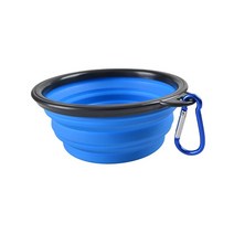 강아지대리석 강아지쿨매트 애견쿨매트 대리석매트 350/1000ml 대형 접을 수있는 개 애완 동물 접는 실리콘 그릇 야외 여행 휴대용 강아지 음식 컨테이너 피더 접시, [02] 1000ml, [06] 파란