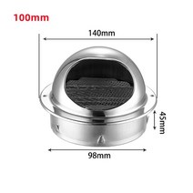 스테인레스 스틸 벽 천장 공기 환기 덕트 배기 그릴 커버 콘센트 난방 냉각 벤트 캡 방수 150mm, [01] 100mm, 01 100mm