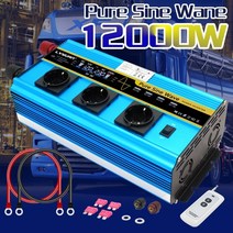 12000w 파워 인버터 DC 12v to AC 220v 230v 컨버터 공급 태양광 lcd 스크린 4USB 4fan 리모트 컨트롤 3AC EU 소켓, 빨간색 60hz