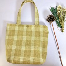 심플한 정장 원단 유니크 캔버스 체크무늬 가방