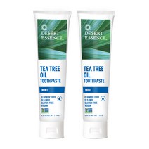 Desert Essence Tea Tree Oil Toothpaste Mint 데저트에센스 티 트리 오일 민트 치약 176g(6.25oz) 2팩 펄이지엥, 176g