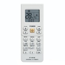 Toshiba Panasonic Sanyo Nec Fujitsu LG Aux KT-9018E를위한 에어컨 유니버설 원격 제어, 하나, 하얀