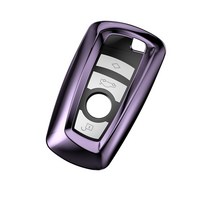 비엠 키케이스안티-분실 소프트 TPU 자동차 키 케이스 원격 커버 셸 홀더 Fob BMW 225i M240i 430i 320iGT, 06 Purple(only case)