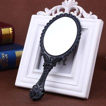 엔틱 잡이 휴대용 접이식 앤틱 손 공주 빈티지 탁상 미니 책상용 거울, 엔틱손거울-단품