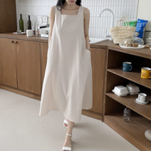 NewCare여성 튓트임 뒷리본원피스 나시원피스 무지원피스 린넨원피스 사이드파켓 원피스