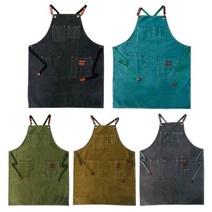 [바보사랑] 이솔홈 프리미엄 데님 앞치마 바리스타 까페 공방 앞치마, 차콜