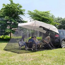SUV 자동차 전용 테일 텐트 차박 카텐트 소형 백패킹 확장 차양, 화이트 3x2x2