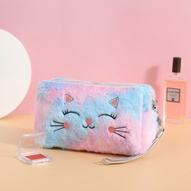 메이크업박스 미니 화장품파우치 미니화장품파우치 화장품미니파우치모피 고양이 화장품 가방 여성용 플러