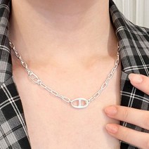 925실버 샹달 클립 고리 레이어드 체인 목걸이