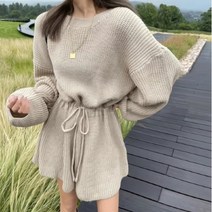 여성 겨울 가을 니트 반바지 팬츠 점프 수트 슈트