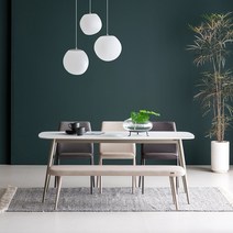 본톤 세라 12T 통세라믹 6인 식탁 벤치의자 셋트(CDT-622), 그레이