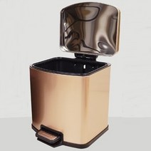 성수유통 페달휴지통 무소음 인테리어 원형휴지통 사각휴지통, 사각골드(5L)1개