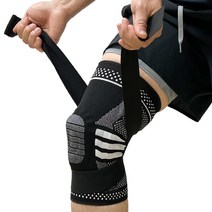 루루홈 고탄력 무릎 보호대 + 스트랩, 블랙 XL 1개