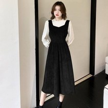 골덴 더엣지구스원피스 코듀로이 롱원피스 하객룩 투피스