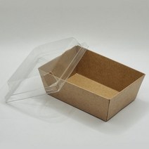 리어스팩 종이트레이 크라프트 샌드위치 케이스 친환경 사각포장용기 샌드위치 미니 대 100세트 T2 (뚜껑 포함)