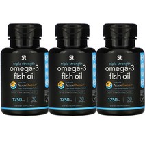 스포츠리서치 오메가3 RTG 1250mg 30 젤 오마비 알티지오메가3 알래스카 피쉬오일, 30정, 3개
