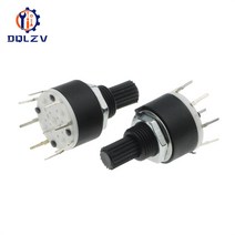 로터리 엔코더1/ 2 극 3 4 5 6 8 위치 SR16 16mm 로터리 밴드 샤프트 DC60V 0.3A 꽃 축 원형, 01 1 Pole 5_03 3PCS