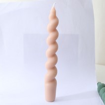 긴 나선형 기둥 촛불 트위스트 촛불 Sented 스틱 촛불 세라믹 촛불 스탠드 유리 Tealight 캔들 홀더 도매, 라이트 핑크