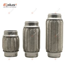 플렉시블조인트 EPLUS 자동차 배기 튜브 텔레스코픽 유연한 연결 브레이드 벨로우즈 스테인레스 스틸 머플러 파이프 커넥터 용접 범용