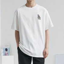빅사이즈 오버핏 LA 레터링 반팔티