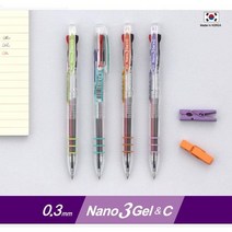 동아측기 자바펜 [자바] 0.3나노3겔C(중성 3색볼펜) 콘타입, (리필)빨강