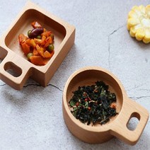 우드 손잡이 미니플레이트 디저트 에피타이저 반찬 양념종지 소스접시 (2type), 원형