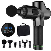 딥티슈 마사지 건 두드리는 페시아 핸드 헬드 바디 목 허리 통증 완화, 02 Black_02 US Plug