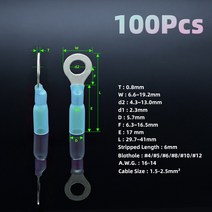 열수축비닐 투명포장지 선물포장비닐 Bolthole M3M12 AWG 2210 해양 자동차 순수 구리 등급 구멍 커넥터에 사용되는 방수 링 터미널 러그, M4 Bolthole, 02 100Pcs Blue RHT2