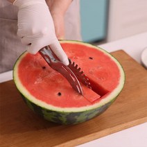 수박칼집게 과일자르기 수박 컷 커팅기 깍둑썰기 슬라이서 원형 네모 큐브 풍차 칼 커터기신박템, 신박템 수박칼집게