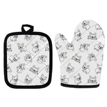 이유식주방전자저울 귀여운 만화 돼지 핑크 인쇄 2 세트 유연한 요리 오븐 장갑 전자 레인지 바베큐 베이킹, 한개옵션2, 10 HTZ2034D19, 한개옵션1