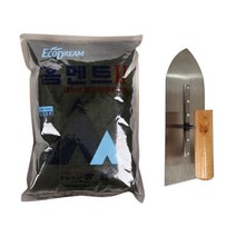 철물팩토리 홈멘트 흑색 2kg 1개 +흙손세트 보수 균열 간편한 시멘트 욕실 공사 보수, 홈멘트 흑색+흙손